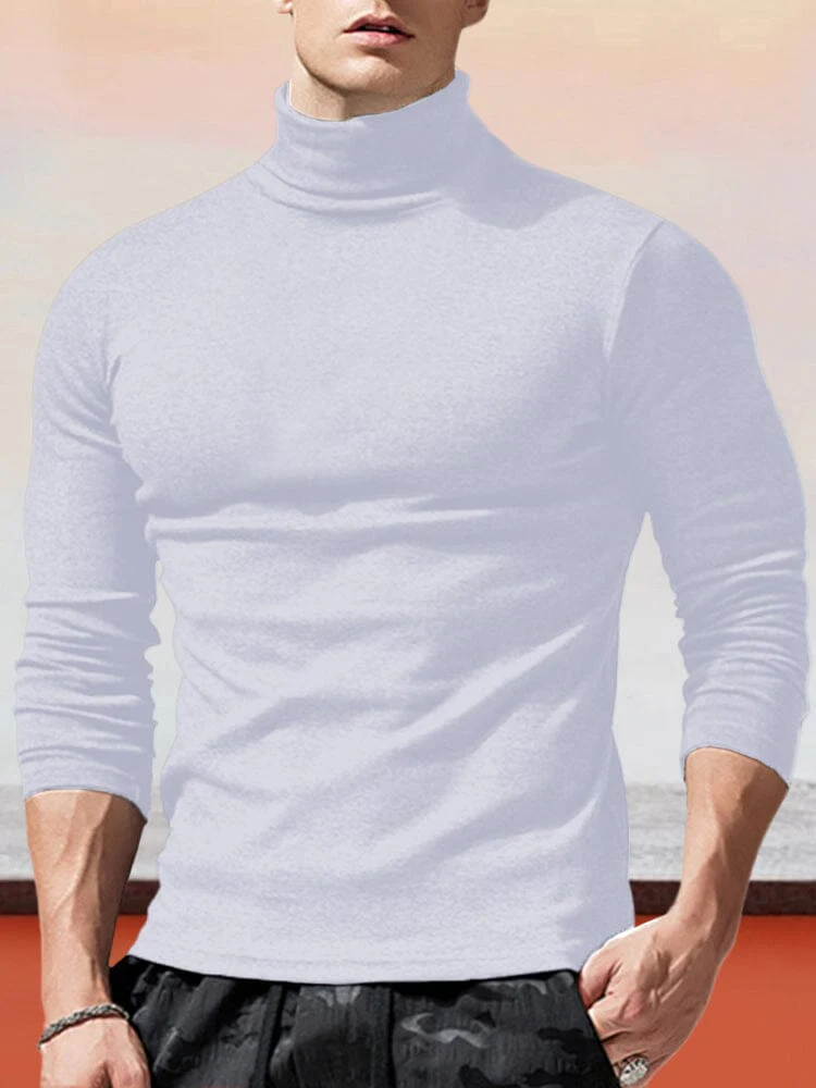 Classic Slim Fit Turtleneck Basic Top - Image 9