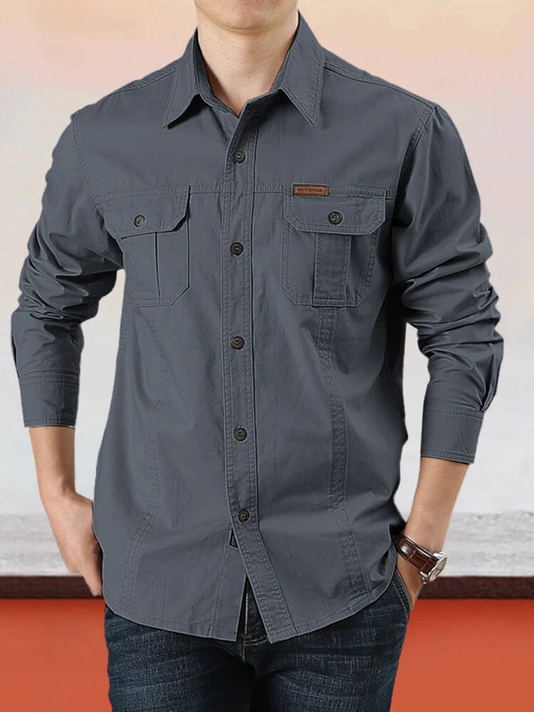 Cotton Solid Color Shirt - Image 4