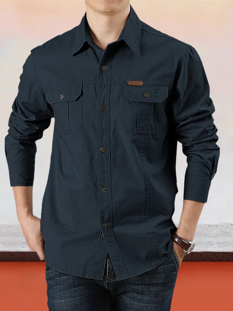 Cotton Solid Color Shirt - Image 7