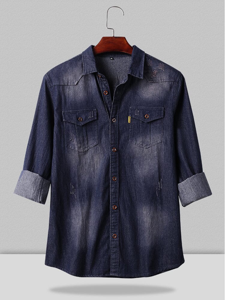 Denim Long Sleeve Shirts - Image 2