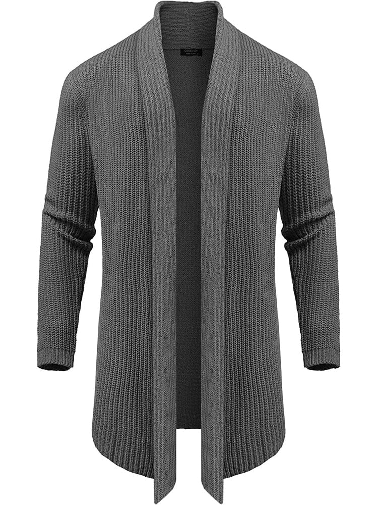 Knit Ruffle Drape Long Cardigan (US Only) - Image 2
