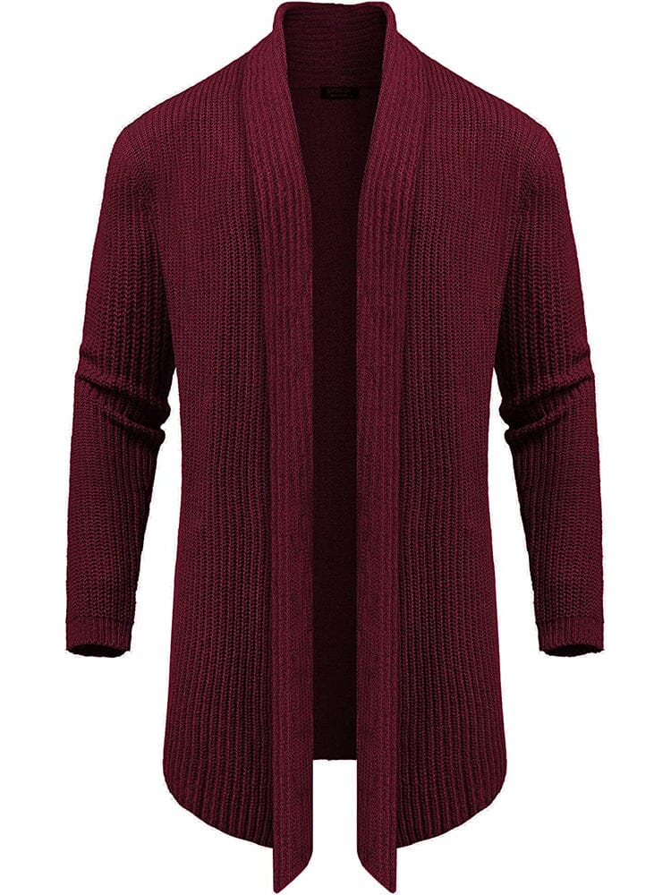Knit Ruffle Drape Long Cardigan (US Only) - Image 3