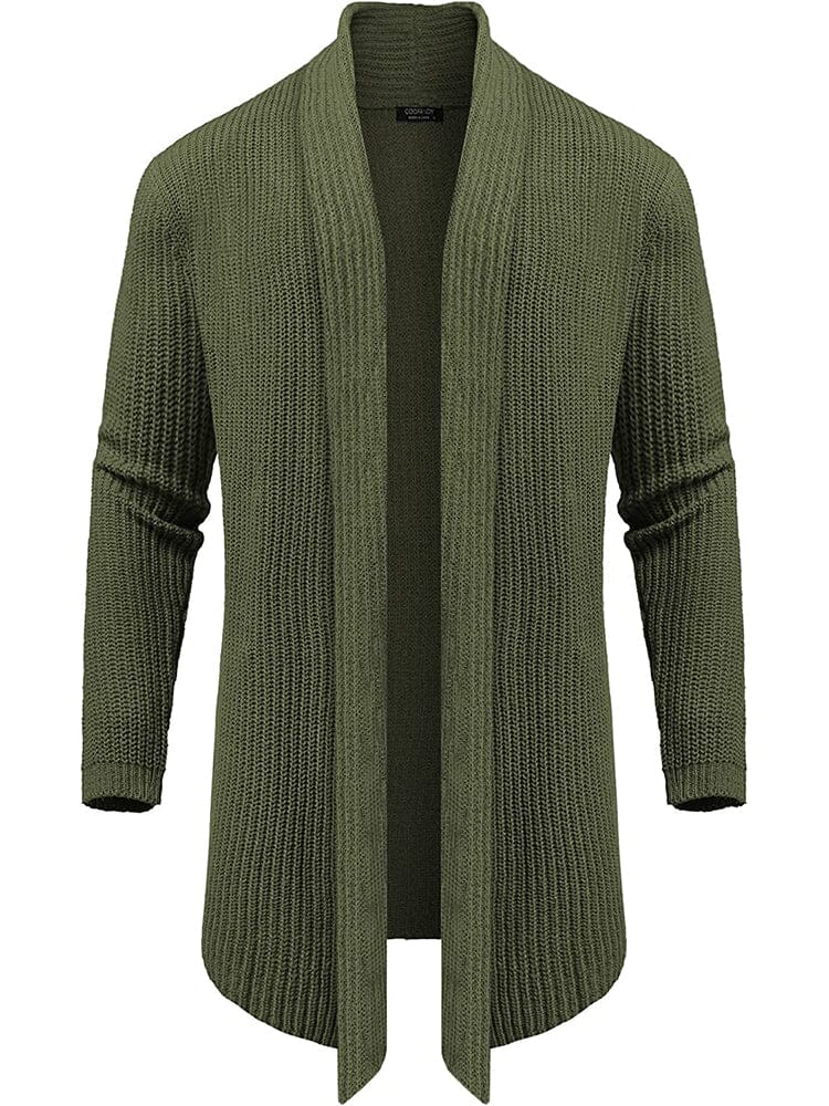 Knit Ruffle Drape Long Cardigan (US Only) - Image 4