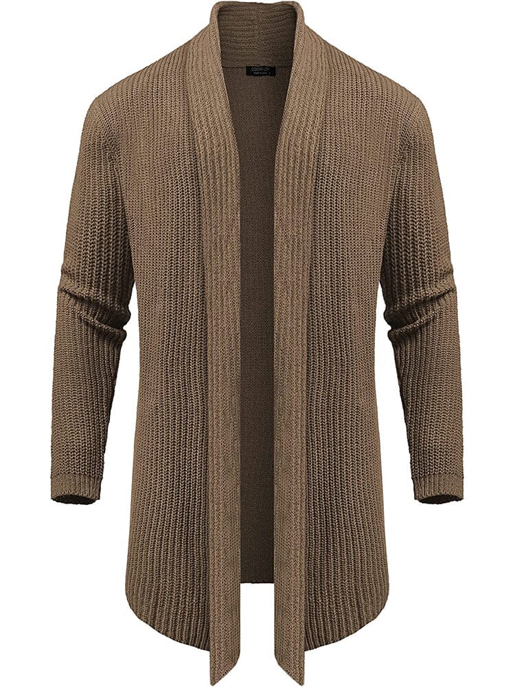 Knit Ruffle Drape Long Cardigan (US Only) - Image 6