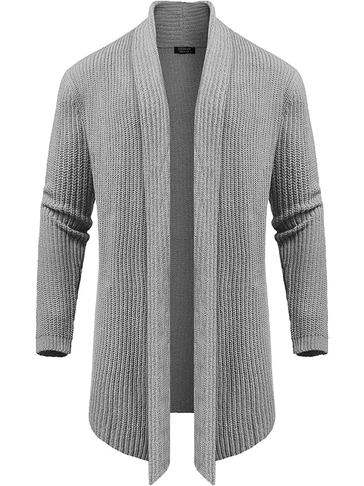 Knit Ruffle Drape Long Cardigan (US Only) - Image 7