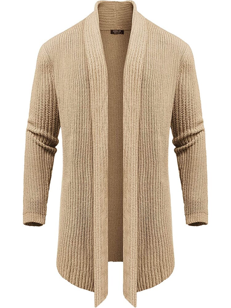 Knit Ruffle Drape Long Cardigan (US Only) - Image 8
