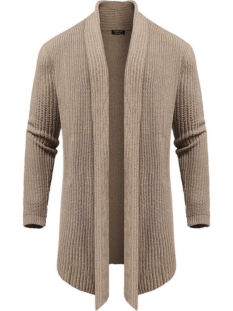 Knit Ruffle Drape Long Cardigan (US Only) - Image 9