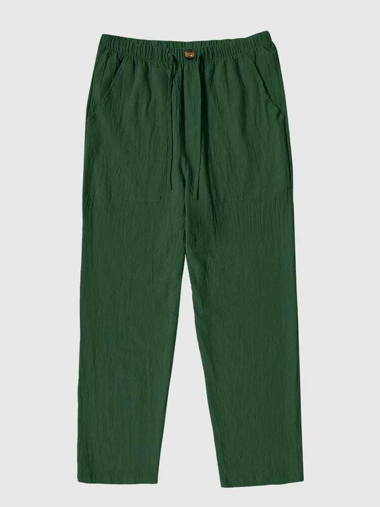 Linen Style Yoga Pants With Pockets - Image 4