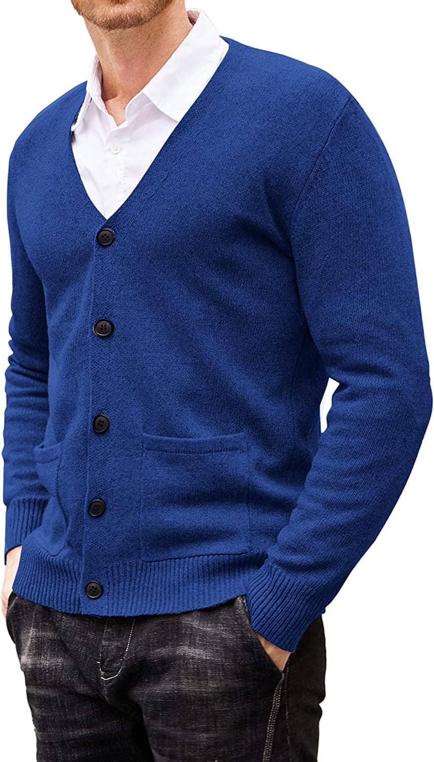Lightweight V Neck Knitted Sweaters with Pockets (US Only) - Image 3