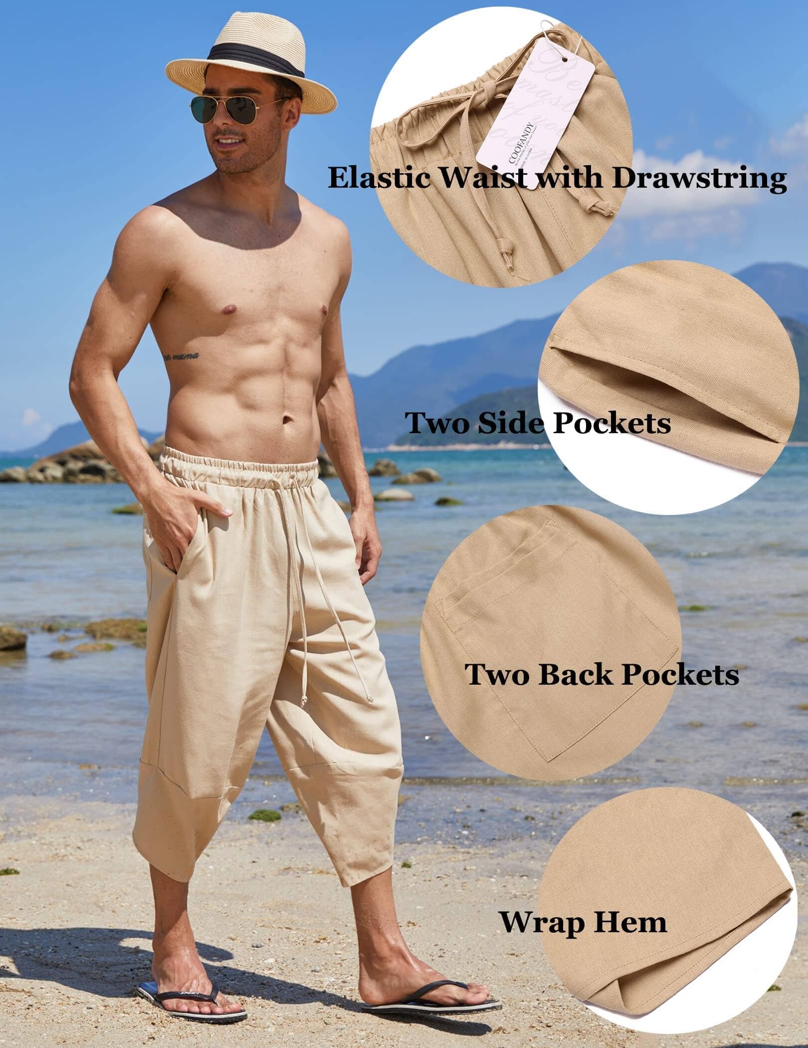 Linen Style 3/4 Shorts Yoga Trousers (US Only) - Image 10