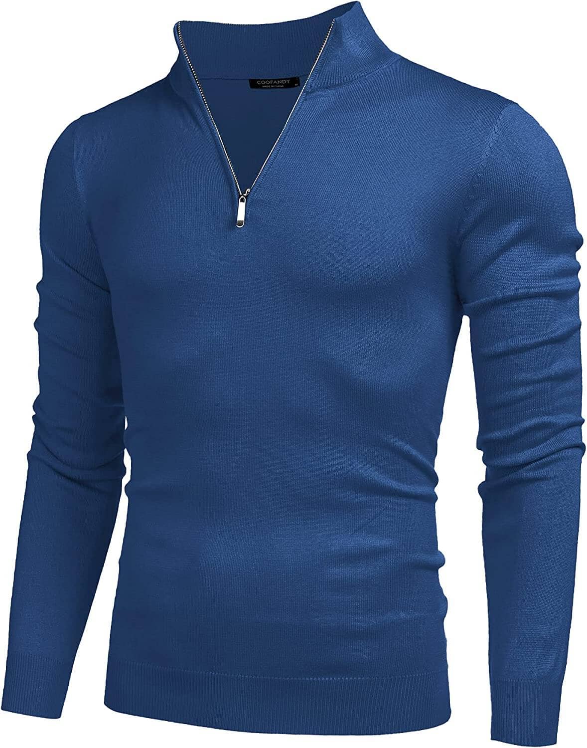 Zip Up Slim Fit Lightweight Pullover Polo Sweater (US Only) - Image 4