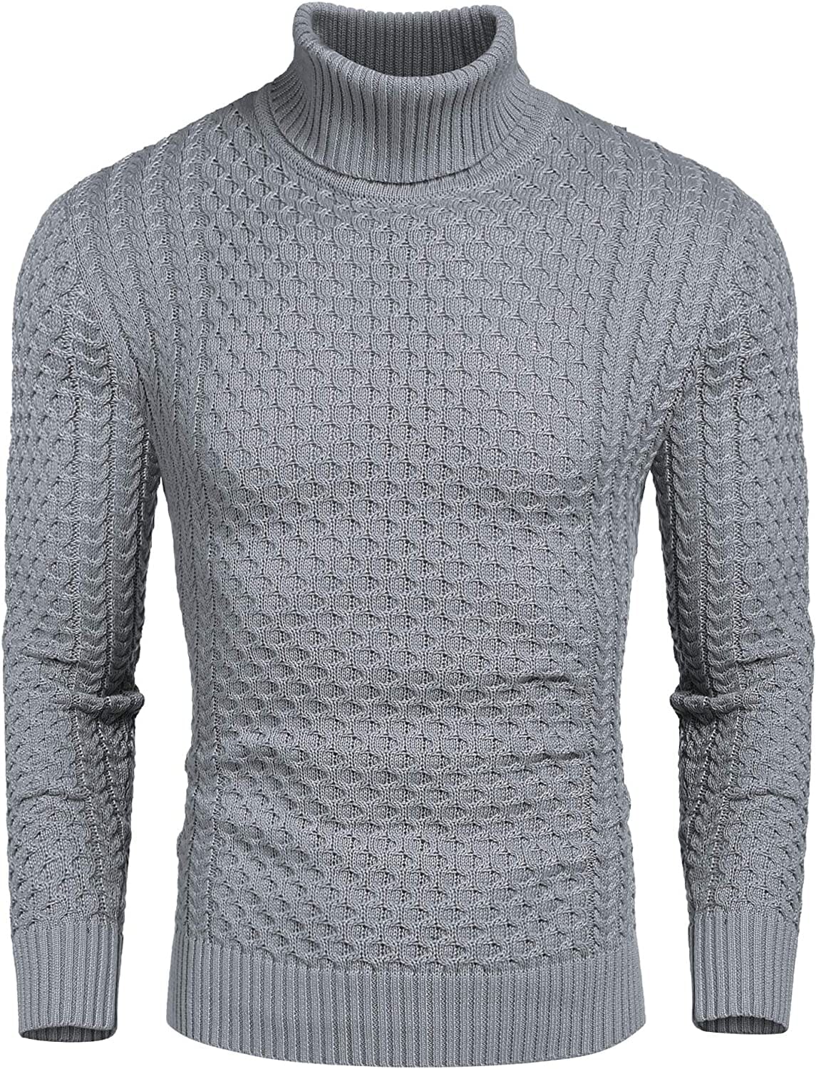 Slim Fit Turtleneck Knitted Twisted Pullover Sweaters (US Only) - Image 2