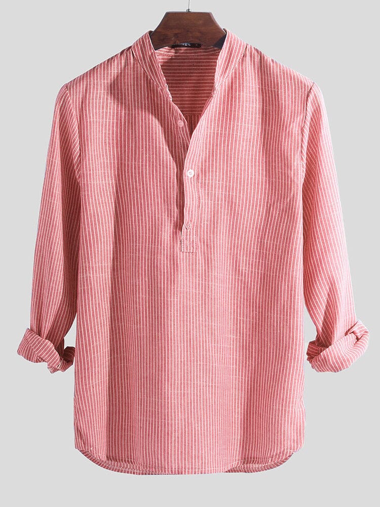 Cotton Linen Style Stripe Shirts - Image 8