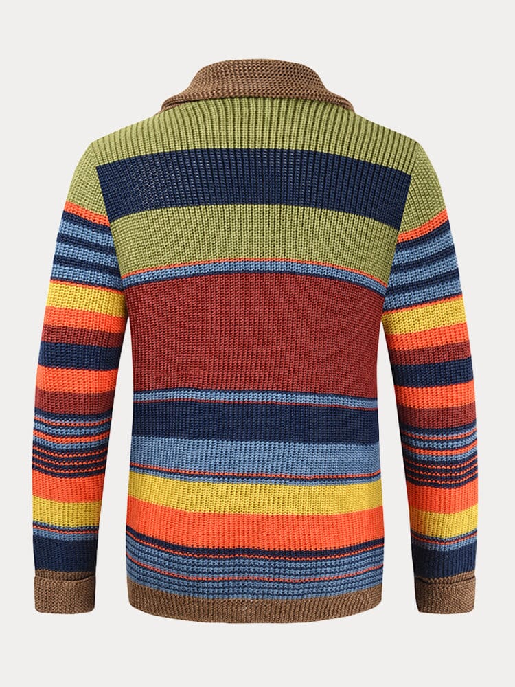 Multicolor Lapel Neck Sweater Coat - Image 2