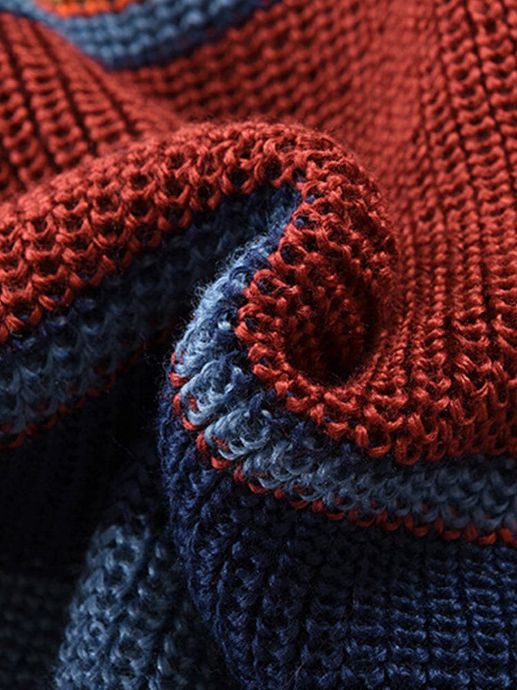 Multicolor Lapel Neck Sweater Coat - Image 6