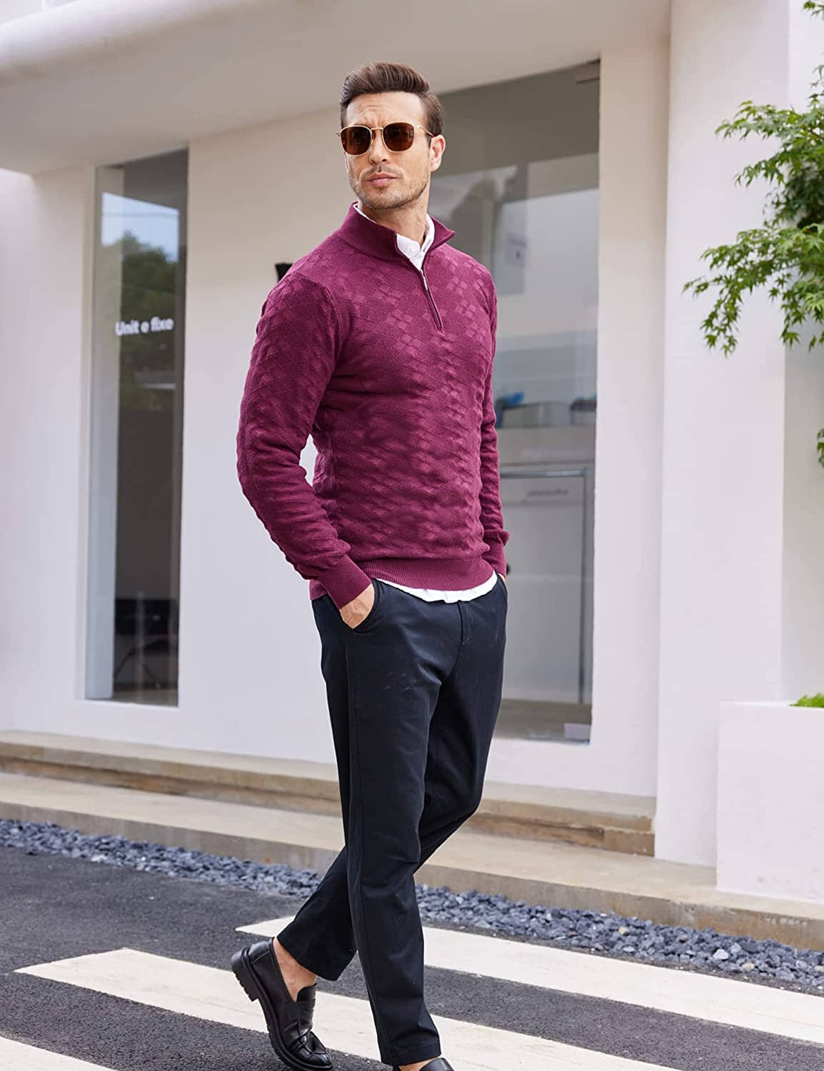 Quarter Zippper Mock Neck Pullover Sweater (US Only) - Image 10