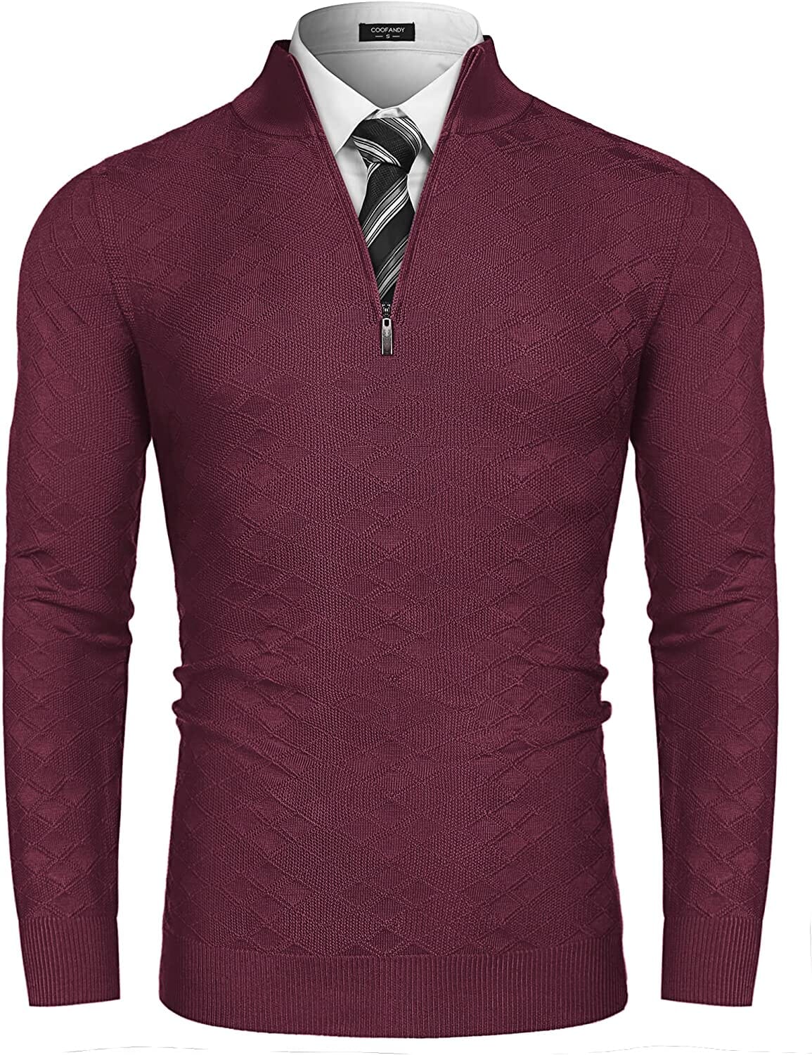 Quarter Zippper Mock Neck Pullover Sweater (US Only) - Image 9