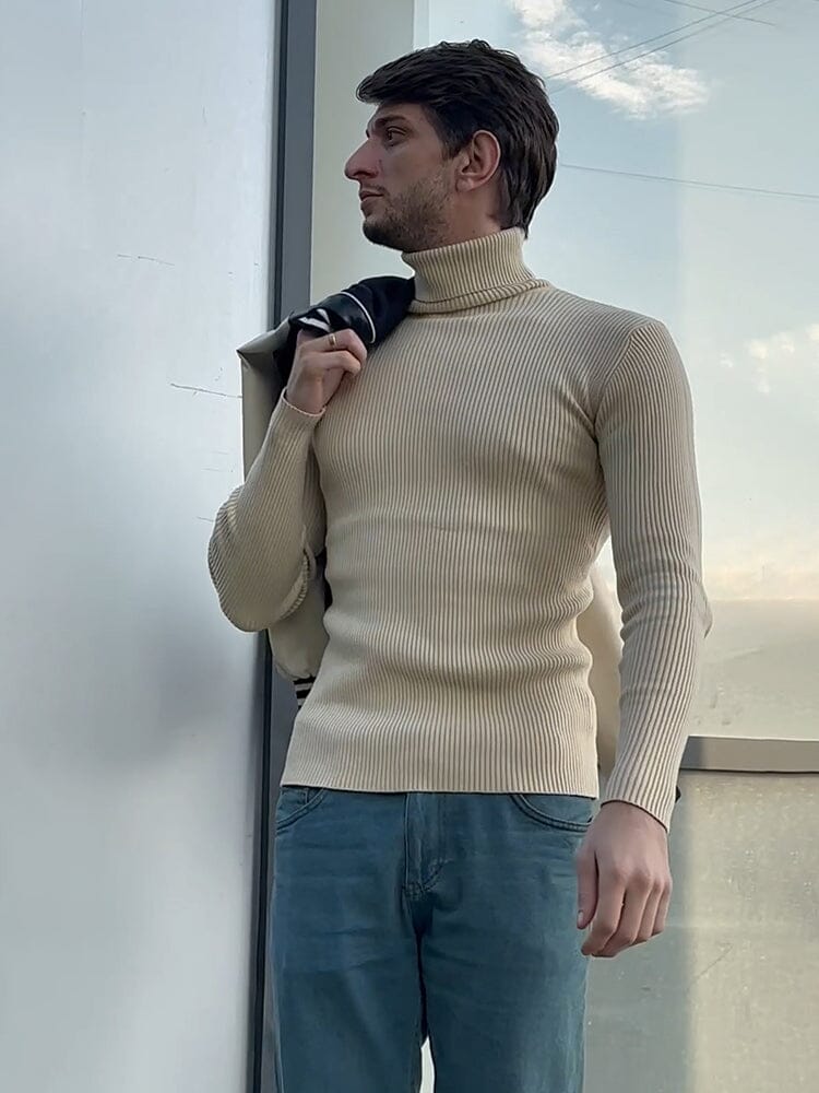 Ribbed Slim Fit Knitted Pullover Turtleneck Sweater (US Only) - Image 16