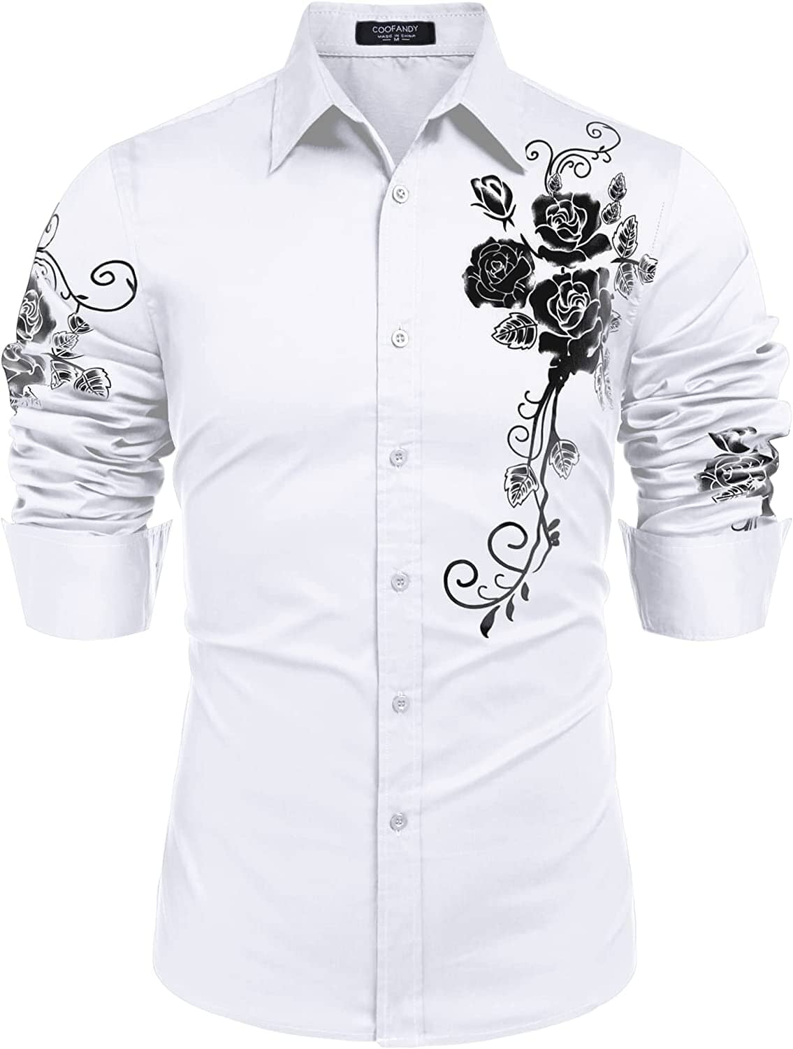 Rose Printed Slim Fit Dress Shirts (US Only) - Image 2