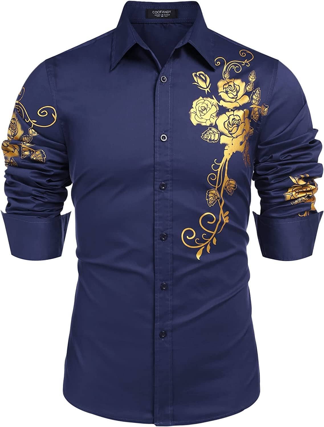 Rose Printed Slim Fit Dress Shirts (US Only) - Image 3