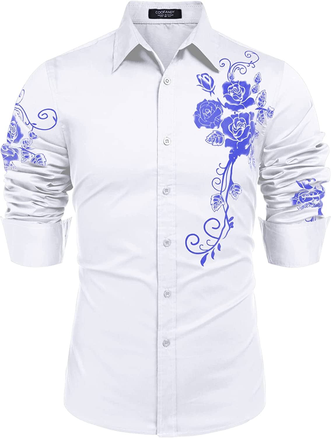 Rose Printed Slim Fit Dress Shirts (US Only) - Image 5