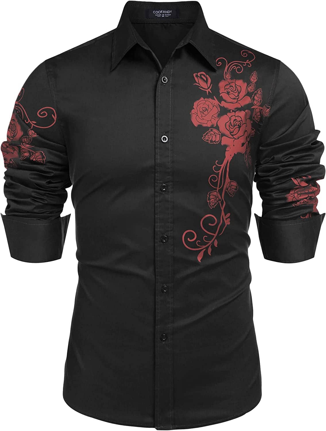 Rose Printed Slim Fit Dress Shirts (US Only) - Image 7