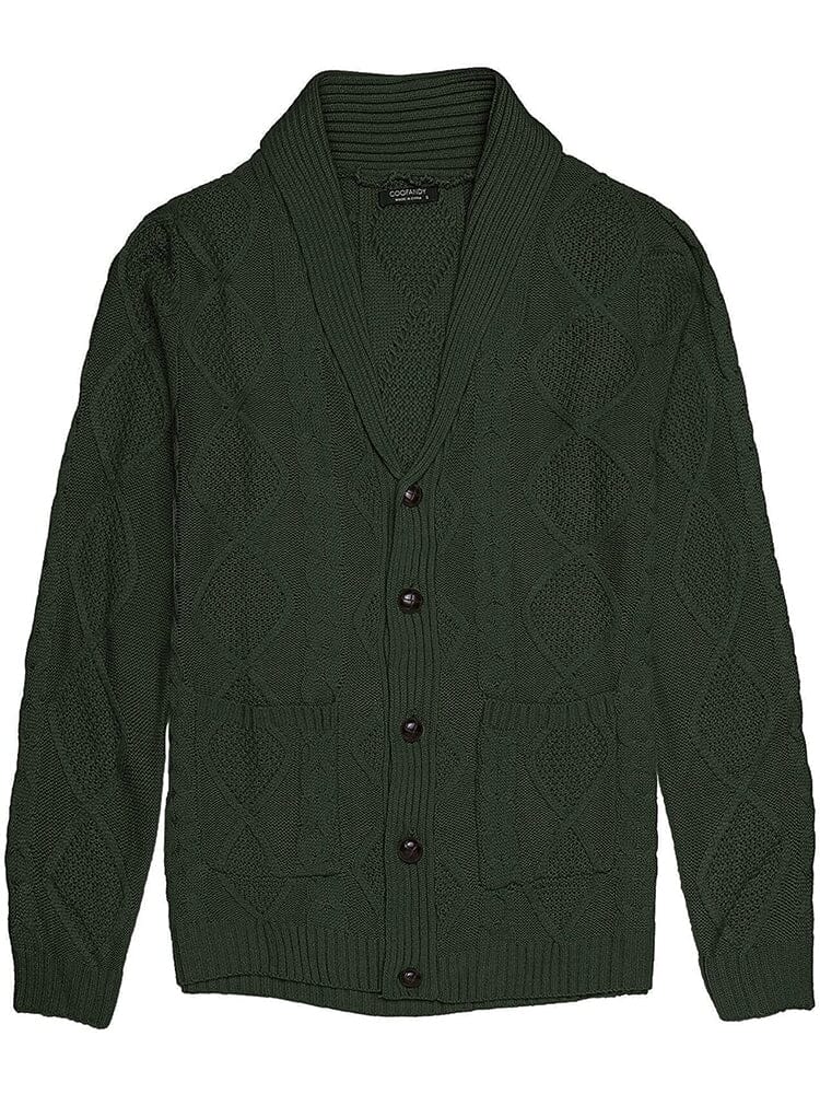 Shawl Collar Button Down Knitted Sweater with Pockets (US Only) - Image 13