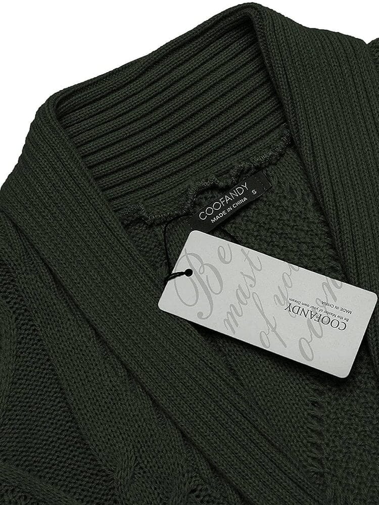 Shawl Collar Button Down Knitted Sweater with Pockets (US Only) - Image 14