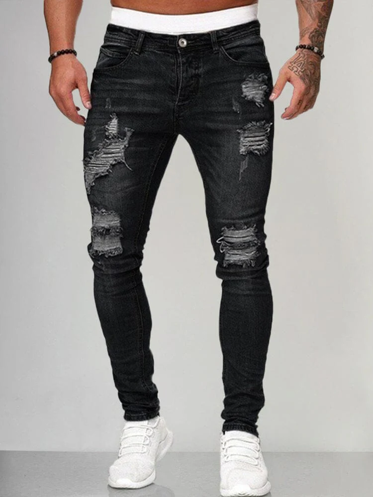 Slim Fit Torn Jeans - Image 2