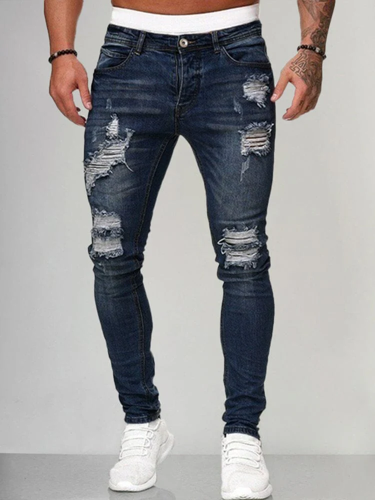 Slim Fit Torn Jeans - Image 4