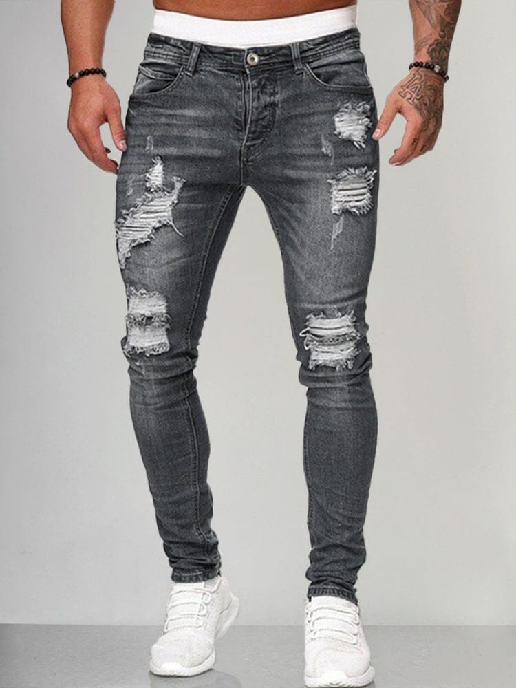 Slim Fit Torn Jeans - Image 5