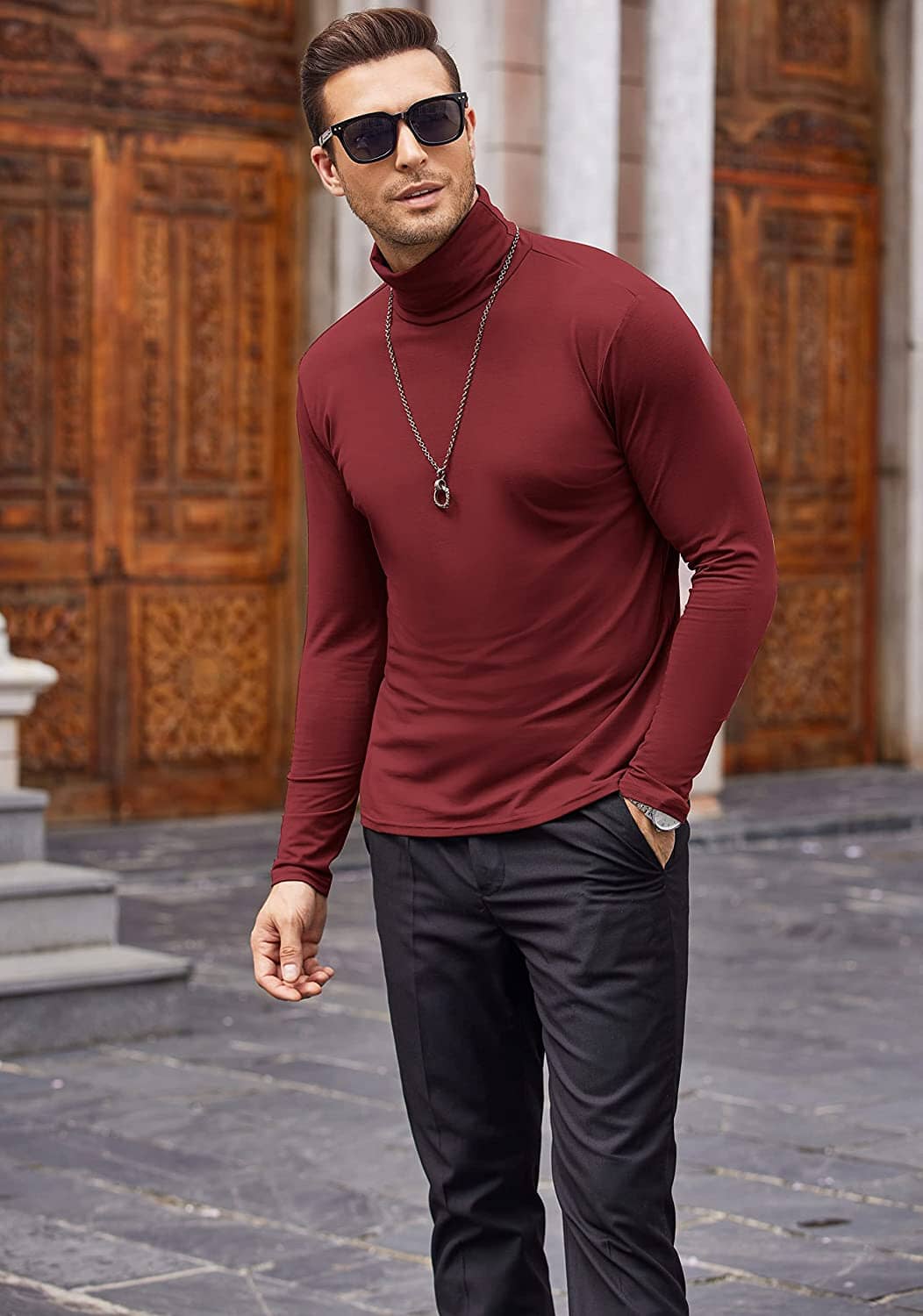 Slim Fit Turtleneck Basic Cotton Sweater (US Only) - Image 4