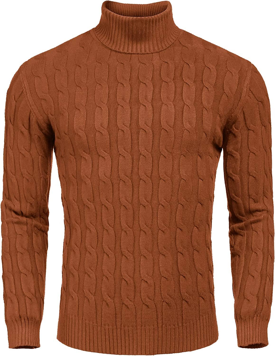 Slim Fit Turtleneck Twisted Knitted Pullover Sweater (US Only) - Image 3