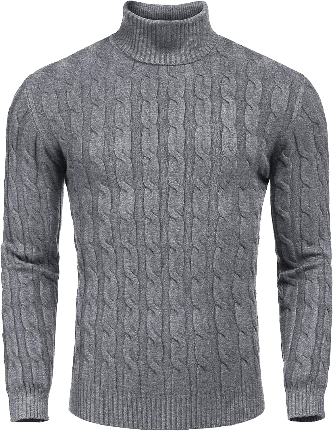 Slim Fit Turtleneck Twisted Knitted Pullover Sweater (US Only) - Image 5