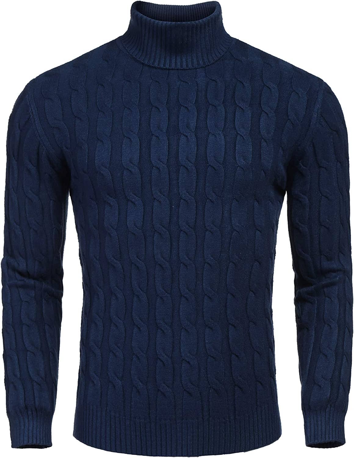 Slim Fit Turtleneck Twisted Knitted Pullover Sweater (US Only) - Image 6