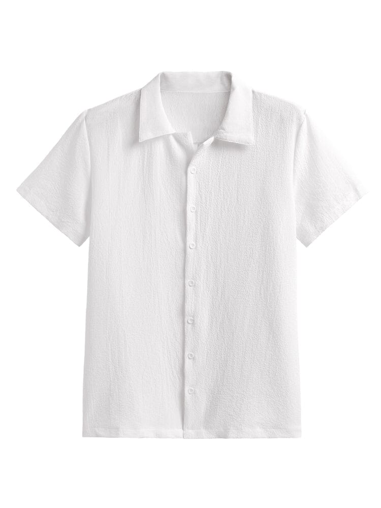 Solid Color Cotton Linen Simple Casual Shirt - Image 7