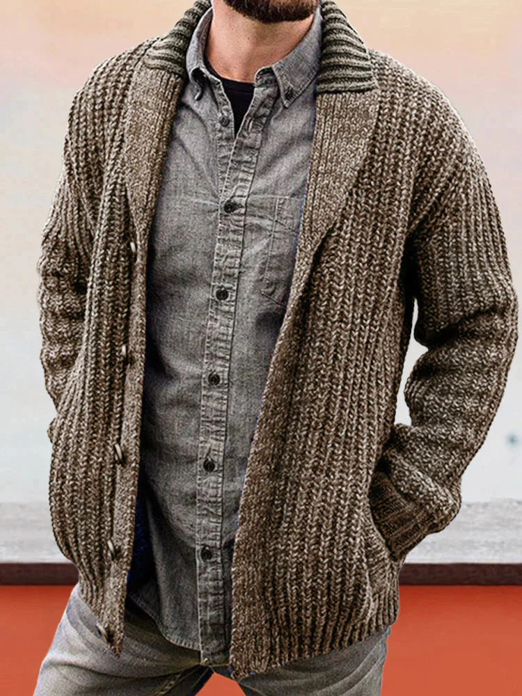 Coofandy Solid Color Long Sleeve Slim Fit Knit Sweater Jacket - Image 3