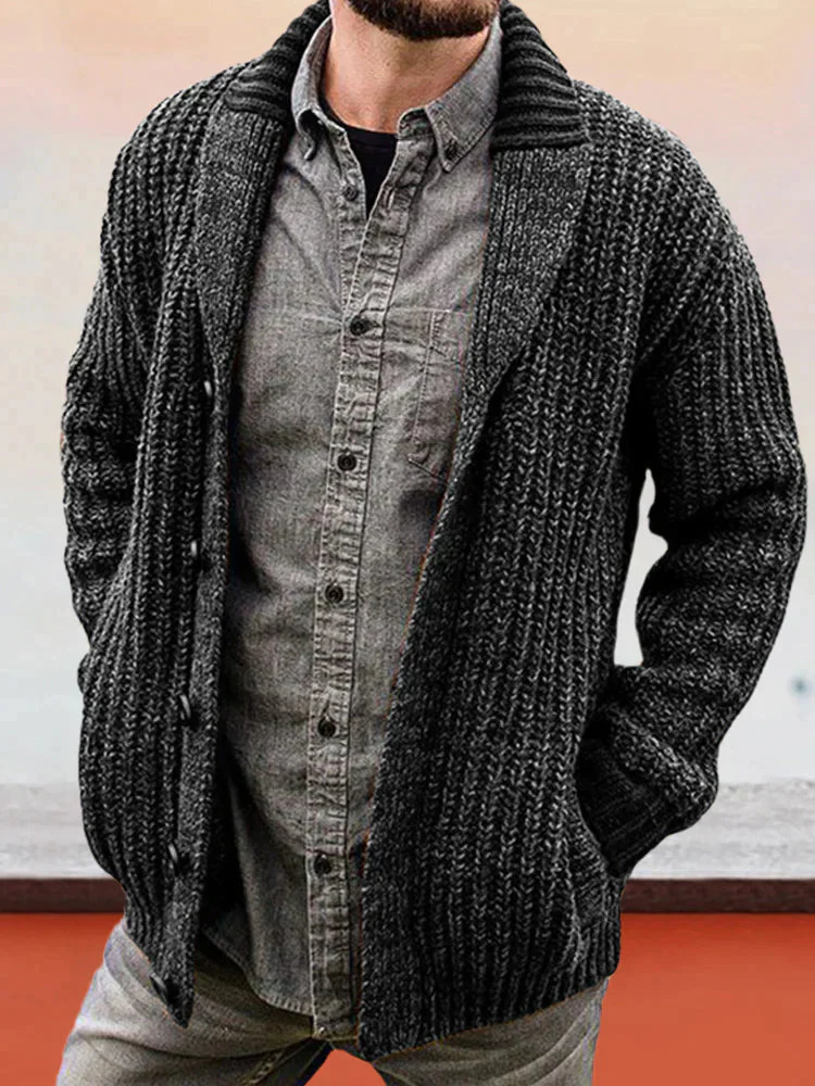 Coofandy Solid Color Long Sleeve Slim Fit Knit Sweater Jacket - Image 4