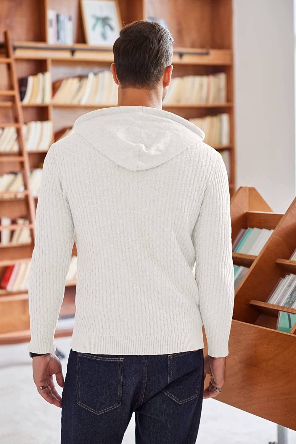 Solid Knitted Pullover Hooded Sweatshirt (US Only) - Image 7