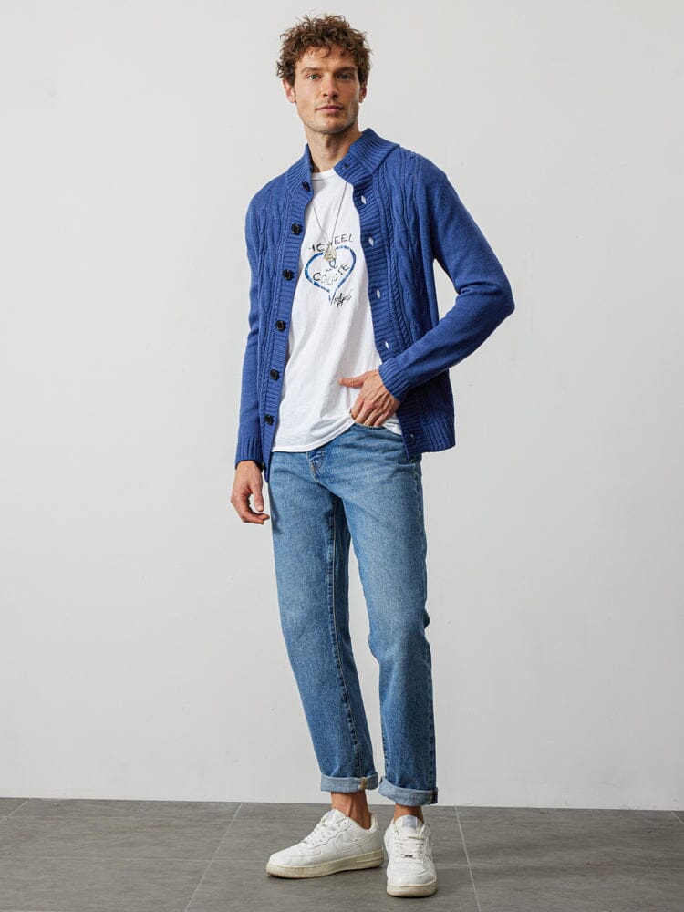 Stand Collar Knitted Cardigan Sweater - Image 9