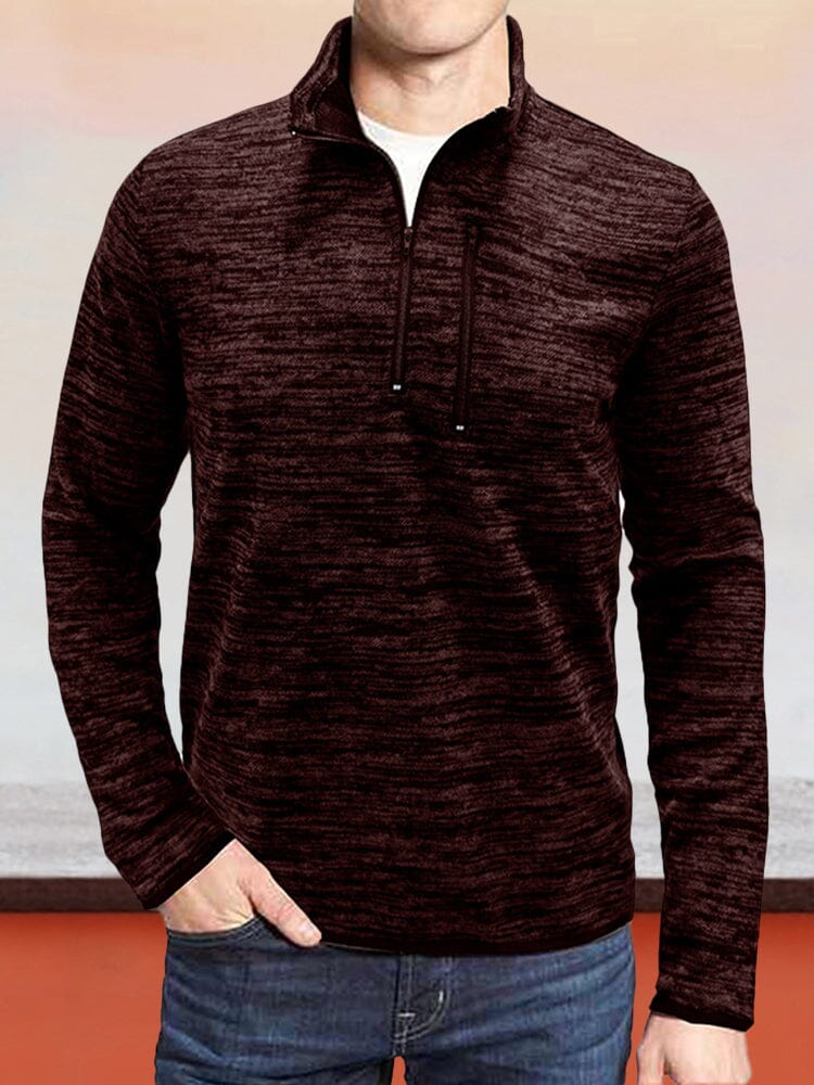 Stand Collar Semi-zipper Top - Image 2