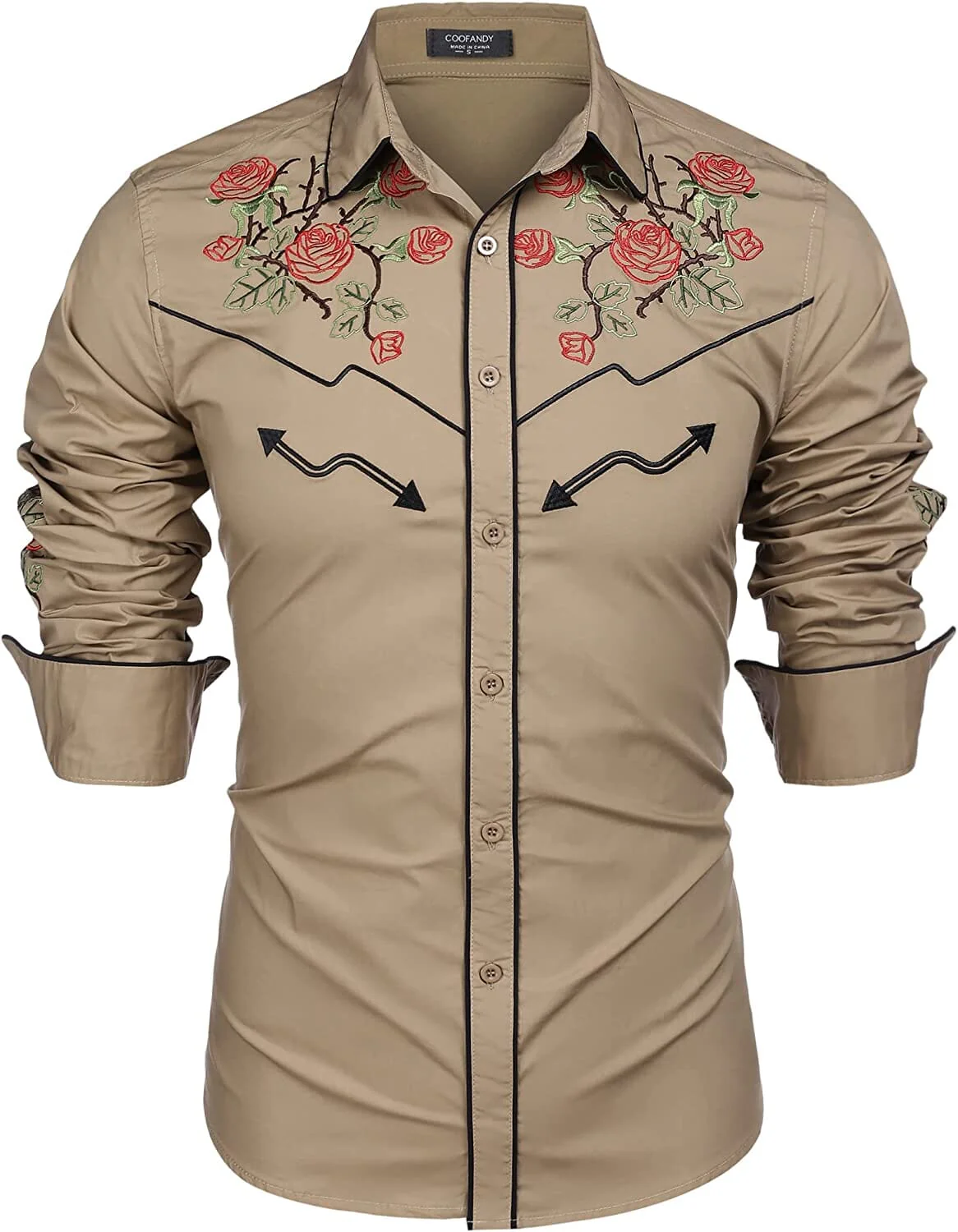 Western Cowboy Embroidered Button Down Cotton Shirt (US Only) - Image 10