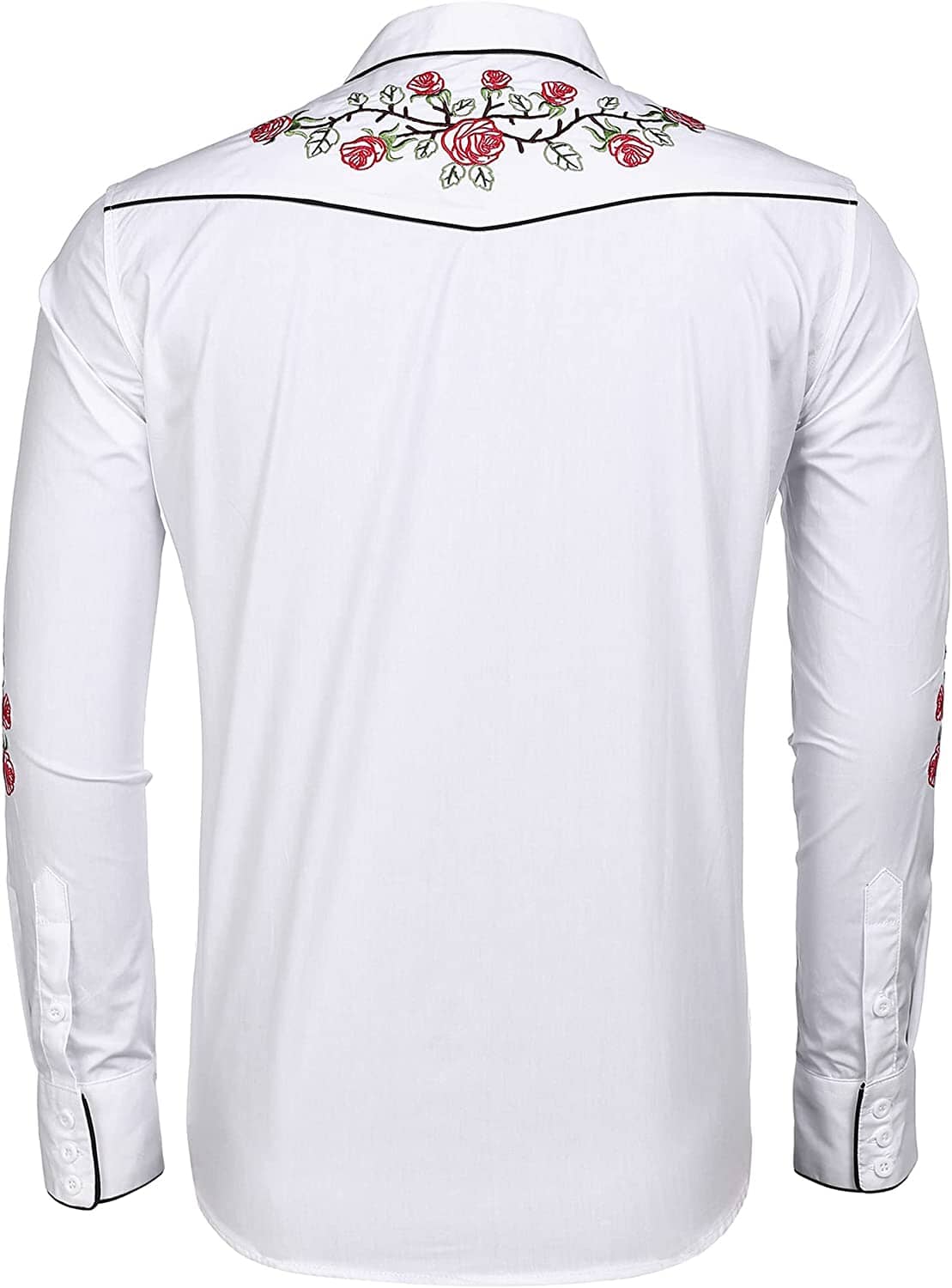 Western Cowboy Embroidered Button Down Cotton Shirt (US Only) - Image 14