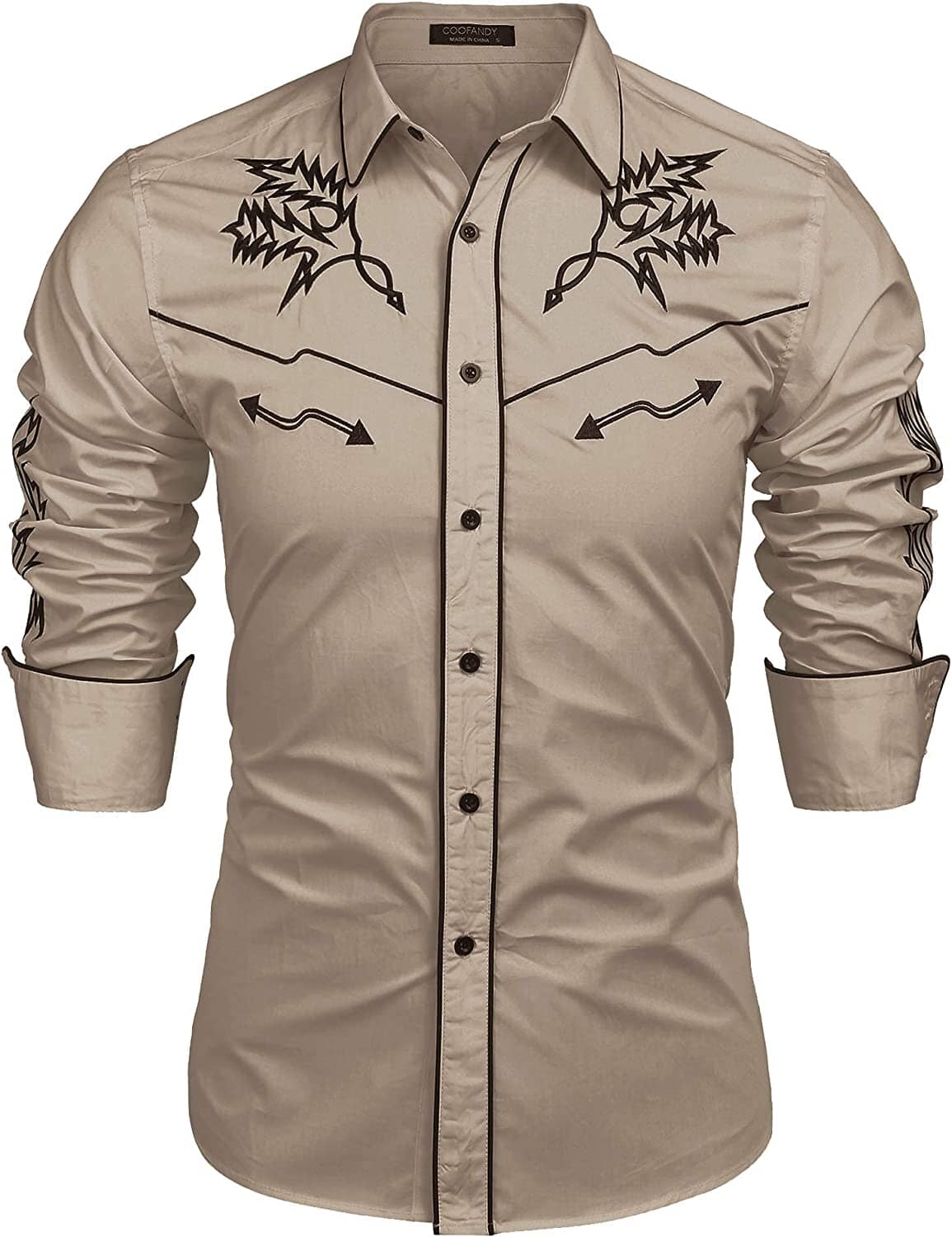 Western Cowboy Embroidered Button Down Cotton Shirt (US Only) - Image 4