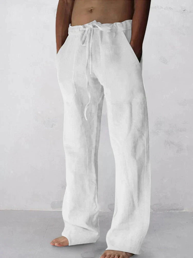 wide-legged linen style comfortable pants - Image 2