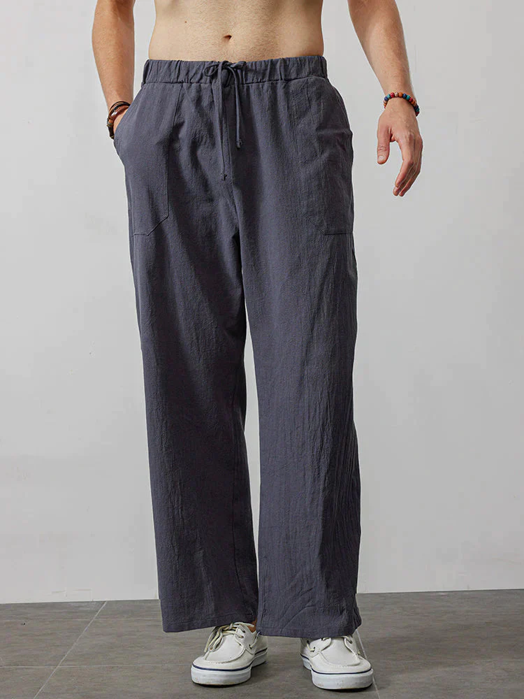 wide-legged linen style comfortable pants - Image 9