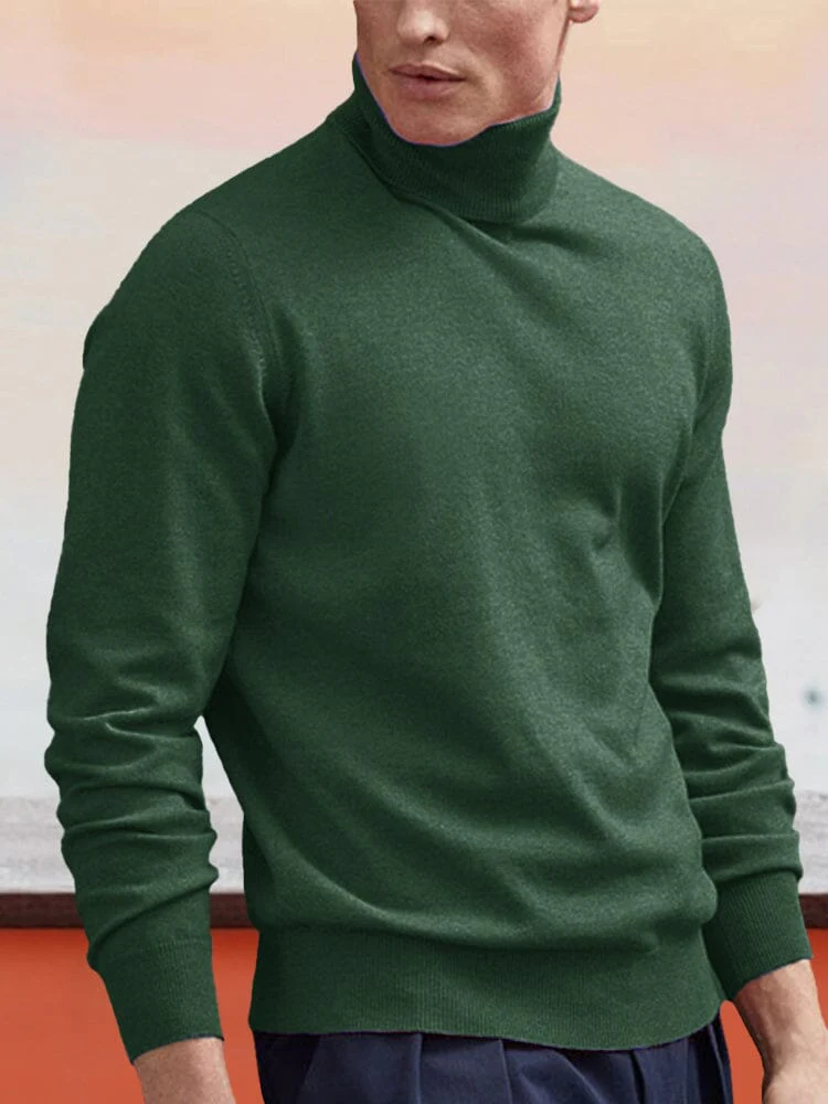 Wool Turtleneck Bottoming Sweater - Image 11