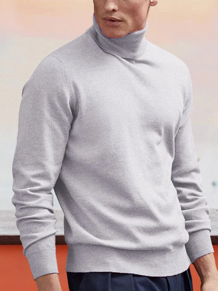 Wool Turtleneck Bottoming Sweater - Image 8