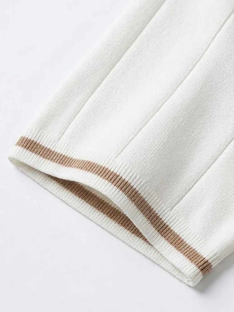 Cool-Touch Cotton Knit Vertical Stripe Short Sleeve - Image 7