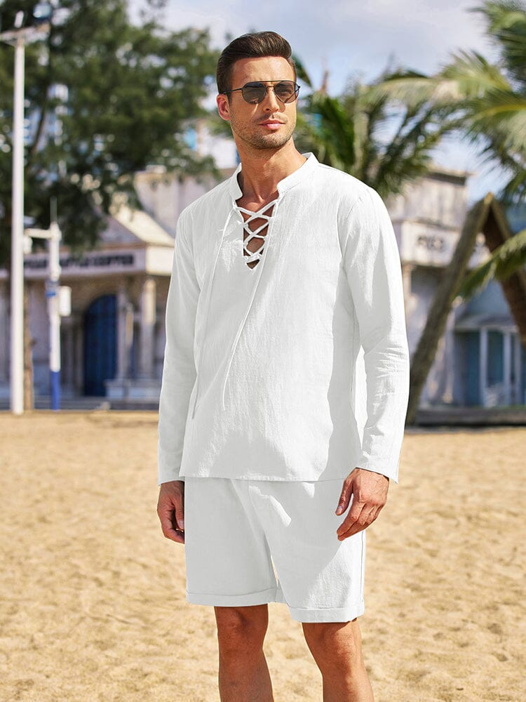 Cotton 2 Pieces Henley Shirt Set (US Only) - Image 15